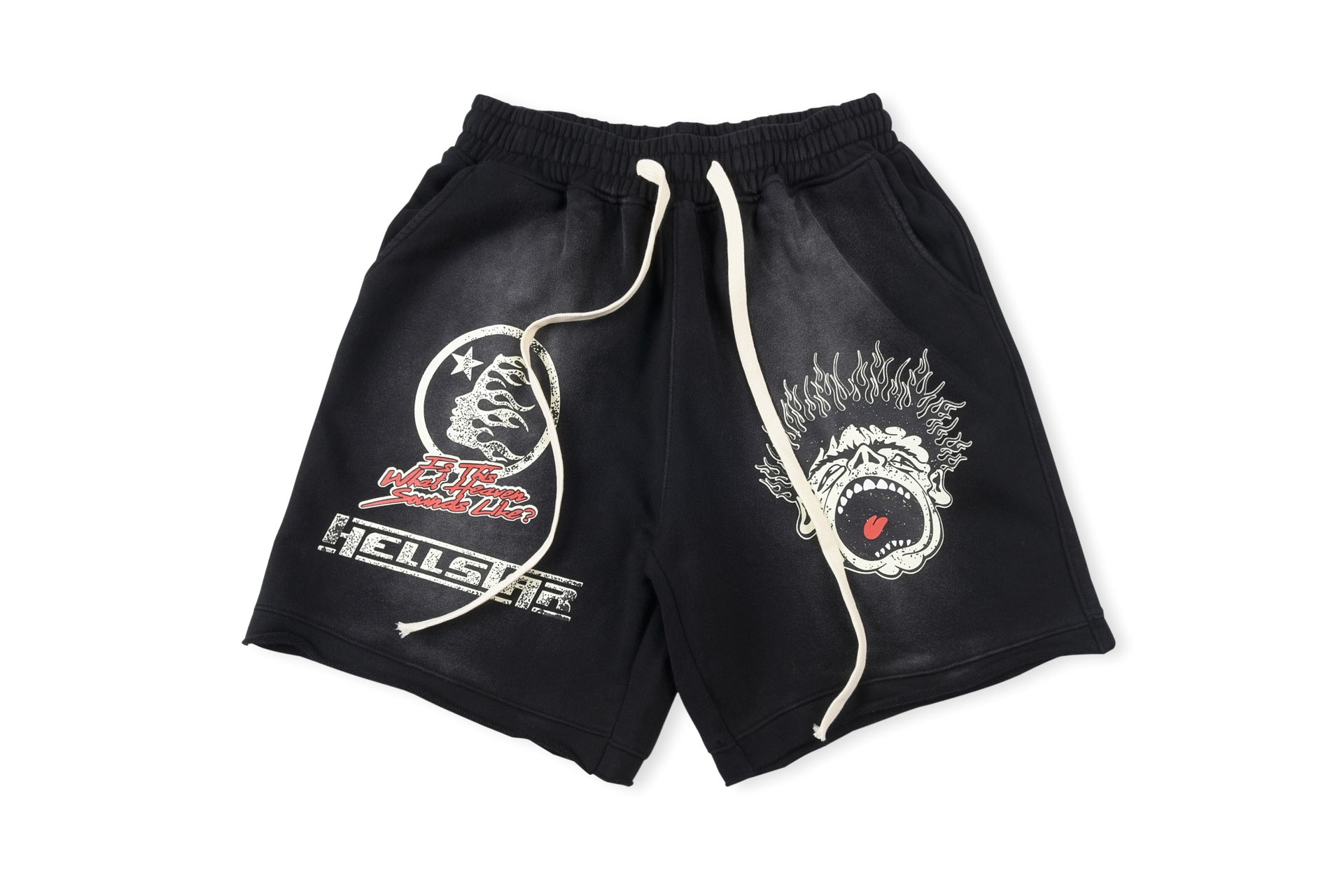 Hellstar Shorts Ripped Denim Sounds like Heaven Casual Pants