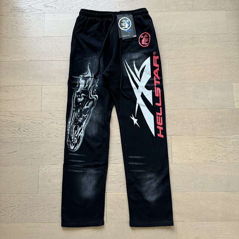 Hellstar Hoodie & Pants autumn wash make old hoodies sweater