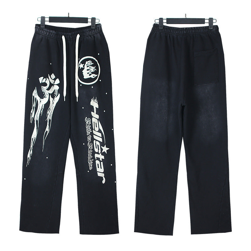 Hellstar Hoodie & Pants Wash Water Make Old Hoodies Sweater Trousers